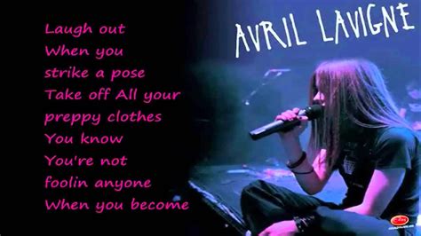 Complicated Lyrics Avril Lavigne Youtube