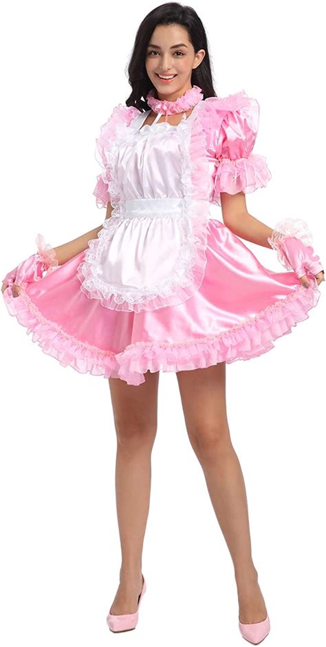 Joline Sissy Women Backless Puffy Bow Pink Dress Crossdressing Amazon