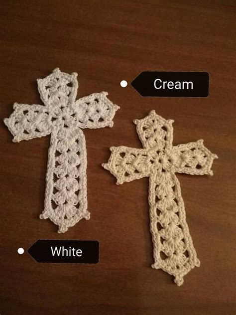 Fsl crochet cross bookmark set. Hand Crocheted Cross Bookmark | Terços, Crochê