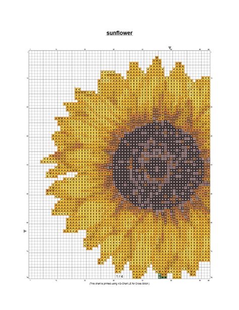 free cross stitch patterns and links: Sunflower pattern in color