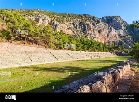 The Stadium Of Delphi Lies On The Highest Spot Of The Archaeological