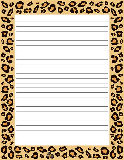 Free Printable Leopard Print Stationery In  And Pdf Formats The