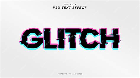 Premium Psd Glitch Text Effect Editable Design