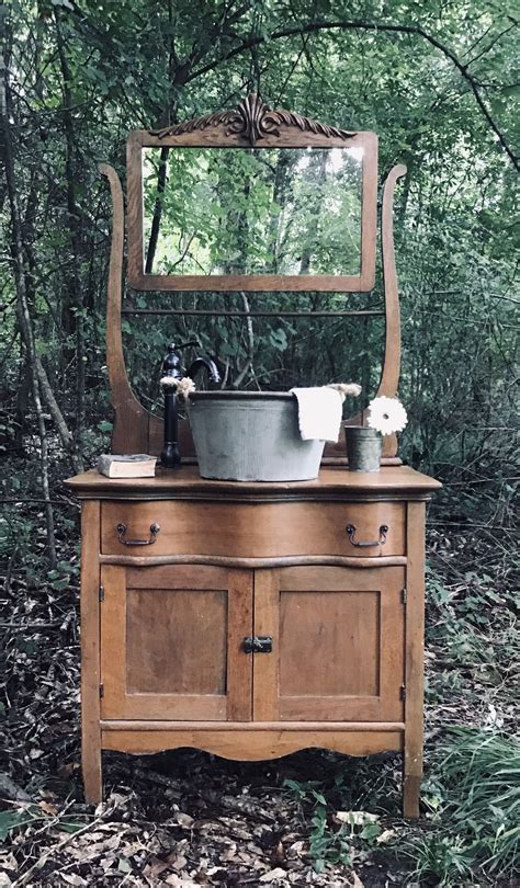 Antique Wash Stand Half Bath Powder Room Sink Vanity 33w Etsy In 2020