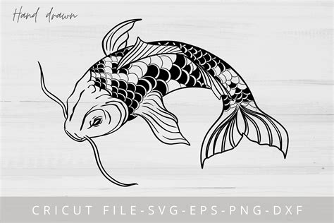 Koi Fish Line Art Svg Japanese Koi Fish Graphic By Cnxsvg · Creative