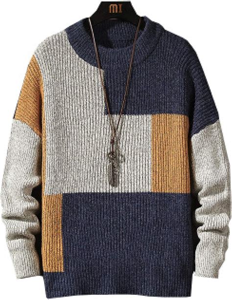 Suéteres Para Hombre Otoño E Invierno Moda Casual Color A Juego Suéter
