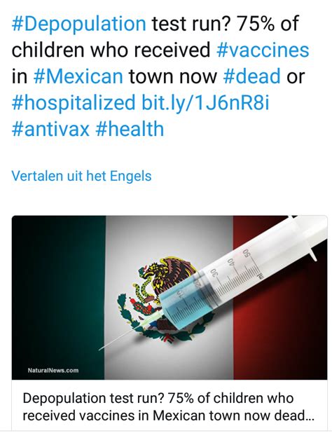 This is not a recommendation that's likely to win friends among natural news readers. Depopulation test run in Mexico : vaxxhappened