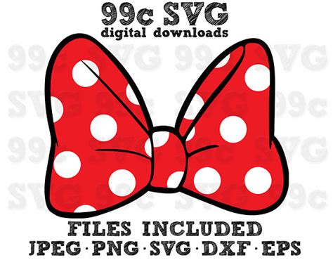 minnie mouse bow svg dxf png vector cut file cricut design