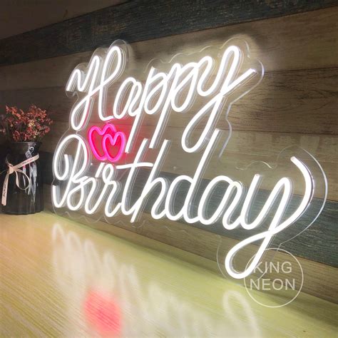 Custom Neon Sign Happy Birthday Neon Sign Acrylic Flex Led Etsy