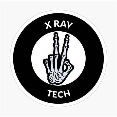 X Ray Tech Circular Badge With Hand Sticker For Sale By Lrei1 Xray