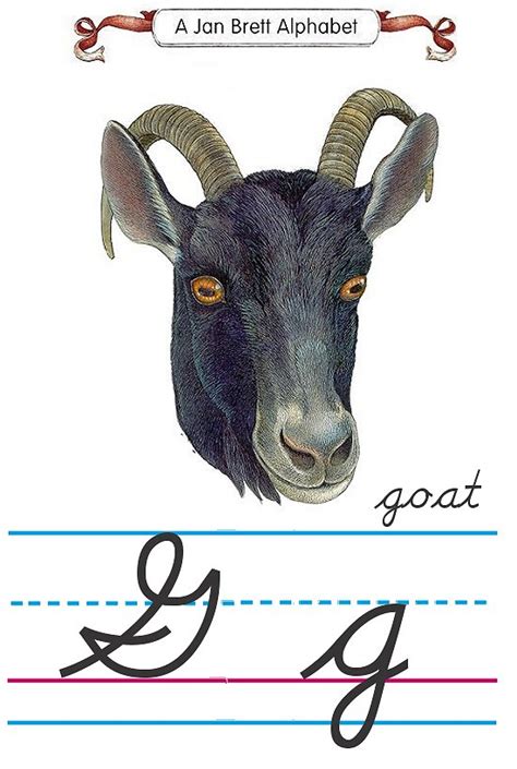 Don't be afraid to laugh at the challenges you face. Cursive alphabet G goat