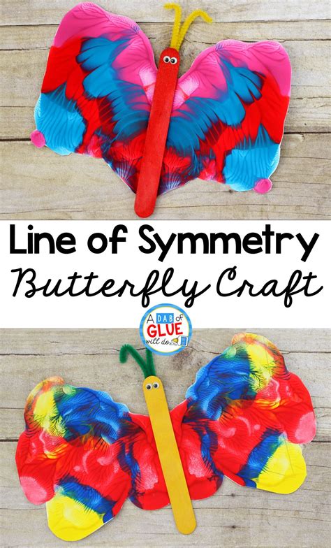 Line Of Symmetry Butterfly Craft Butterfly Crafts Butterfly Crafts