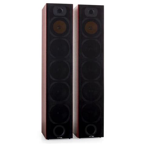 V7b 4 Way Floorstanding Tower Speakers 440wbass Reflex System Mahogany