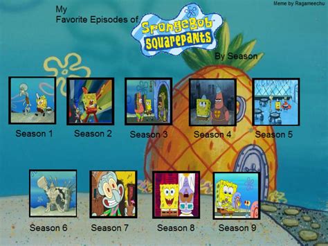 My Favorite Spongebob Episodes By Season By Seanthegem On Deviantart
