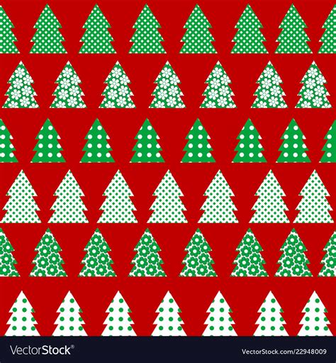 Wrapping Paper For Christmas With Christmas Tree Vector Image