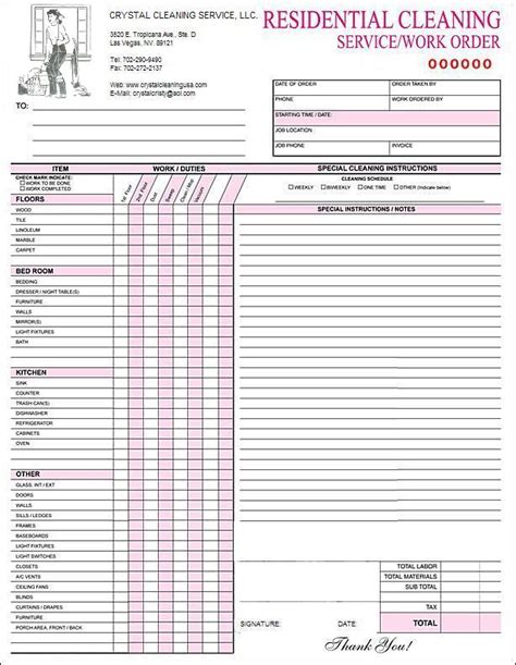 Free Printable Cleaning Estimate Forms Printable World Holiday