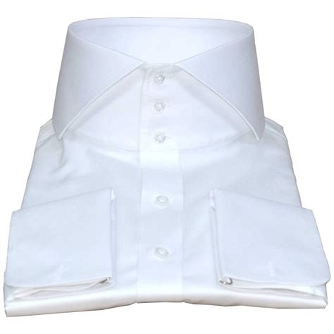 Mens High Collar Shirt 100 Cotton Plain White 3 Button Etsy Uk