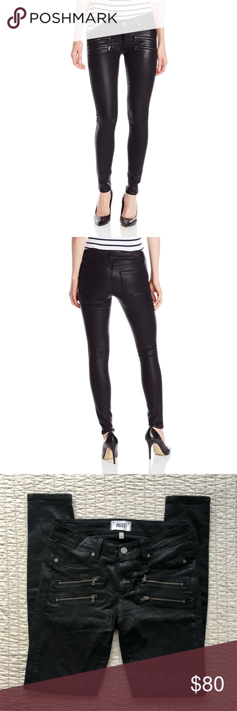 Paige Edgemont Skinny Coated Jeans In Black Silk Clothes Design