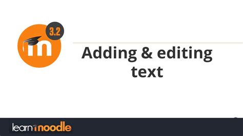 Adding And Editing Text Learn Moodle 32 Youtube