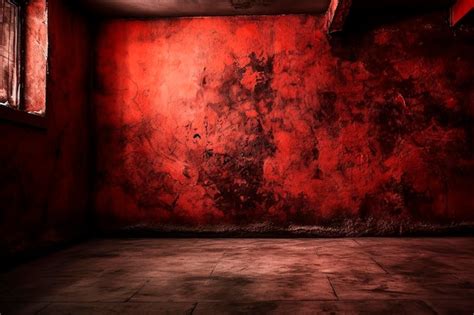 Premium Ai Image Backgrounds With Creepy Red Wall Red Concrete Wall