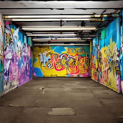 Colorful Inside Graffiti Covered 191st Street Tunnel Nycs Deepest