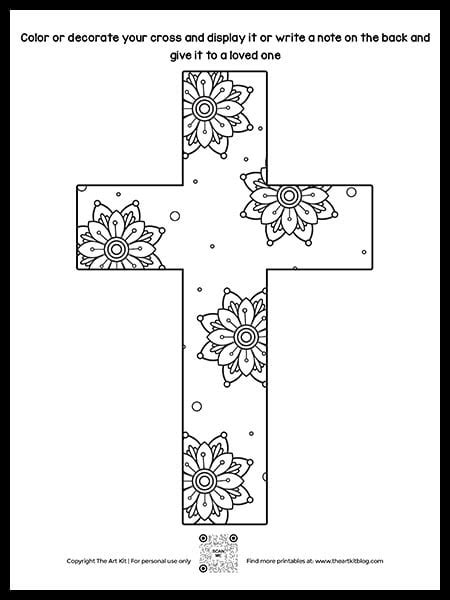 Beautiful Free Printable Cross Coloring Pages The Art Kit