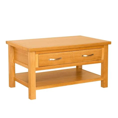 Φ 23.6×19.7 inch, small : Newlyn - Oak Small Coffee Table / Drawer & Shelf / Light Oak Modern Coffee Table 5060359893192 ...