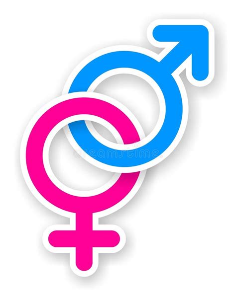 Sticker Of Pink And Blue Female And Male Sex Symbol Stock Illustration Illustration Of