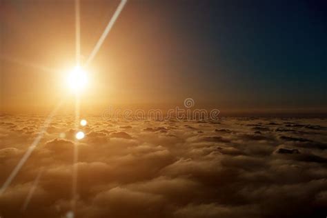 Sun Above The Clouds The View From The Plane Stock Image Image Of