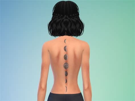 PastTheDream S Moon Phase Spine Tattoo