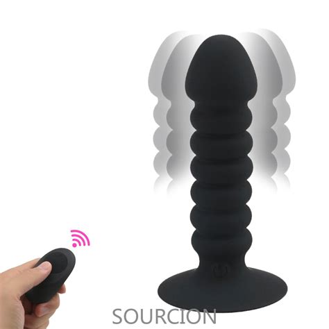 Swt Remote Control Anal Plug Bead Butt Male Suction Cup Dildo Prostate