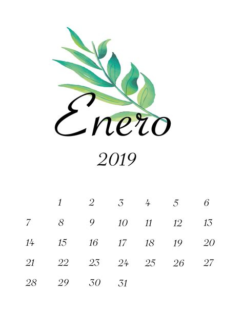 Agenda 2019 Enero Calendario Flores Moderno Journal Doodles Fresh