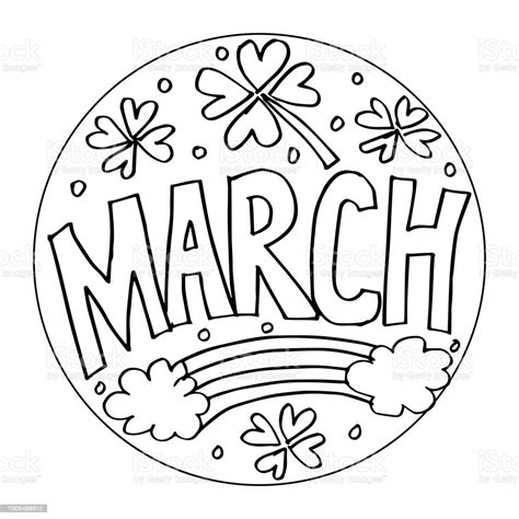 March Coloring Pages For Kids Stock Vector Art & More Images of