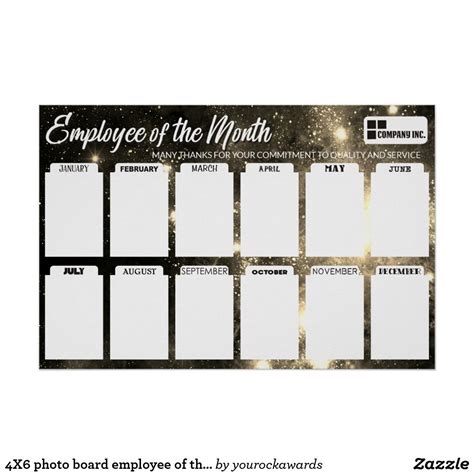 Employee Of The Month Display For 4x6 Photos Poster Zazzle 4x6