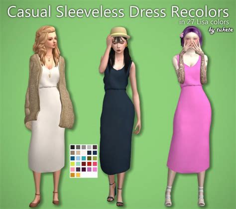 Casual Sleeveless Dress Recolors The Sims 4 Catalog
