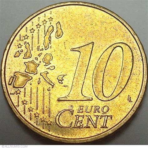 10 Euro Cenţi 2004 G Euro 2002 Prezent Germania Monedă 29211