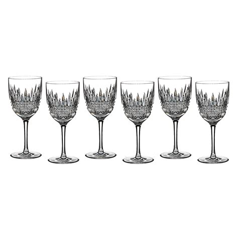 Waterford Lismore Diamond White Wine Glasses Set Of 6 Gumps