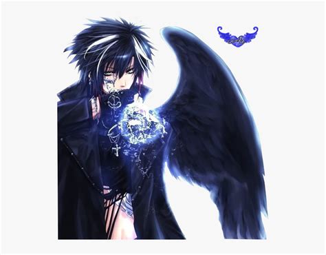 Anime Fallen Angel Male Png Download Anime Black Angel Wings