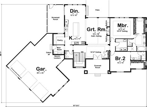 1 Story Craftsman House Plan Bridgetown