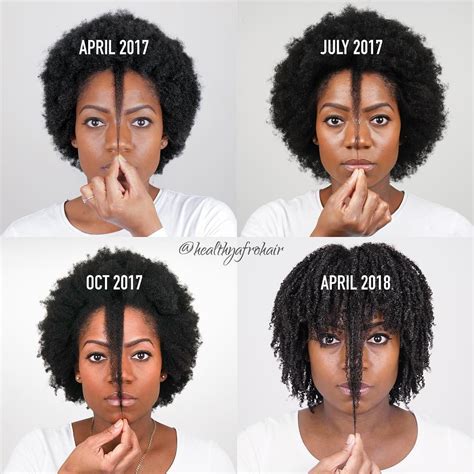 Side By Side Comparison One Year Anniversary Afro Hair Growth
