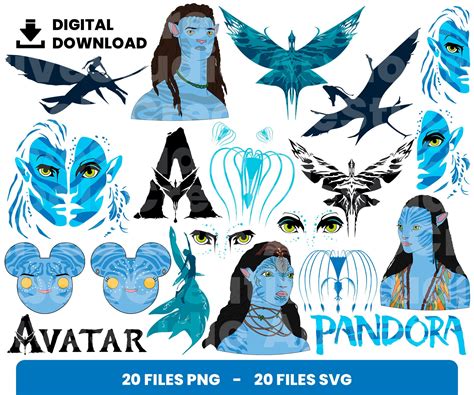 20 Clipart Bundle Layered Svg Avatar Svg Digital Download Etsy Uk
