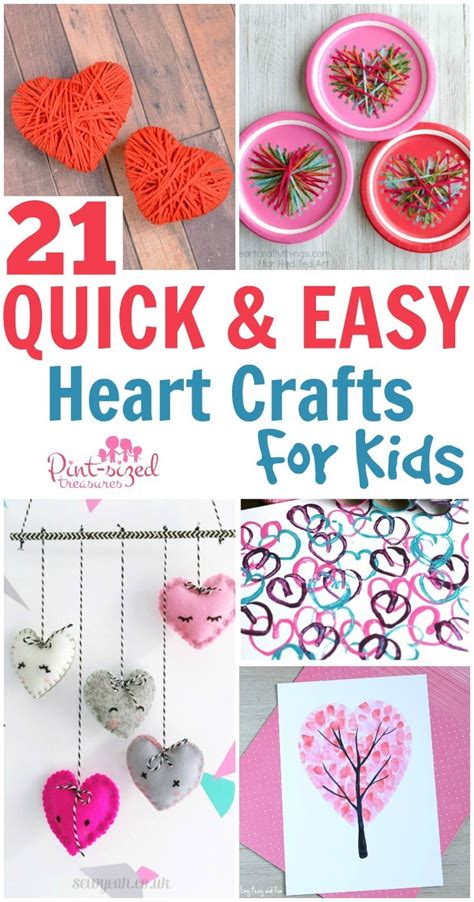21 Quick And Easy Heart Crafts For Kids · Pint Sized Treasures