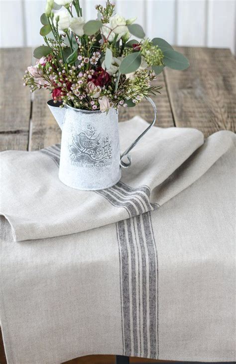 All of dii cotton table runners have a 1 inch folded hem and mitered corners. Burlap table runner, Rustic runner, Grain sack style ...