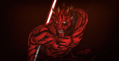 Darth Maul Star Wars Hd Red Artist Artwork Digital Art Hd Wallpaper