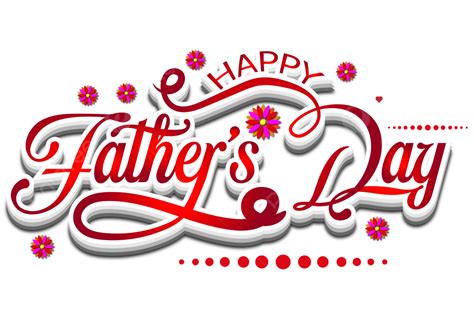 Happy Fathers Day Red Heart Typography Clipart Vector Happy Father S