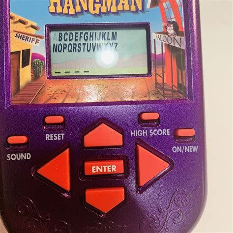 Hangman Electronic Hand Held Game Purple Front Mb Hasbro 2002 Tested