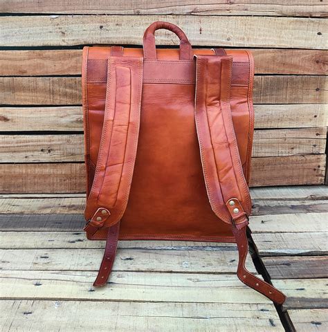 Handmade Leather Roll Top Backpack Leather Rucksack Etsy