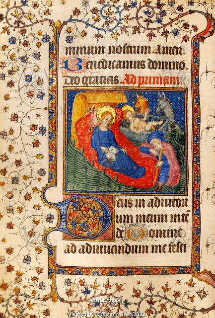 Illuminated Manuscript Depicting The Nativity Of Jesus Paris France