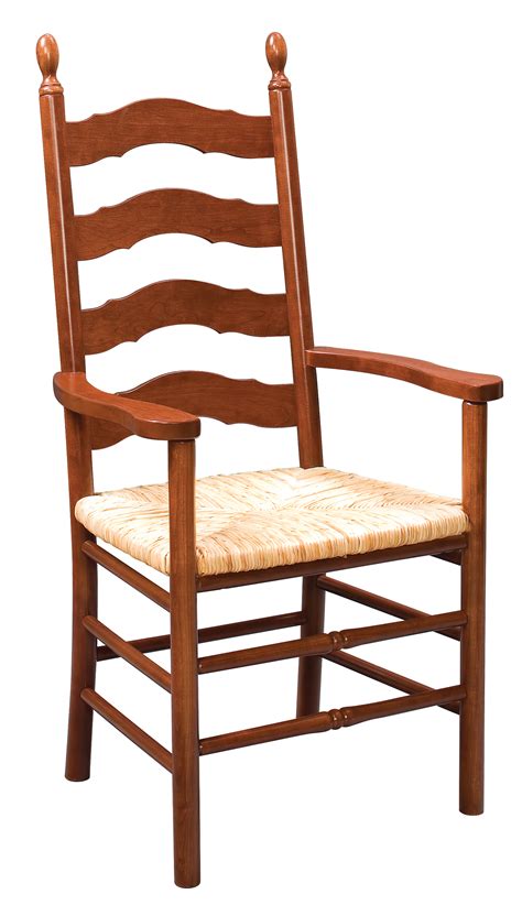 French Country Ladder Back Arm Chair - Amish Furniture Connections - Amish Furniture Connections