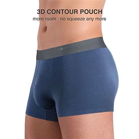 david archy men s 3 pack micro modal seamless underwear breathable trunks no fly xl black navy